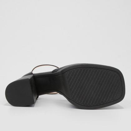 Imagem de Peep Toe Meia Pata Vizzano Bico Quadrado Salto Bloco Alto