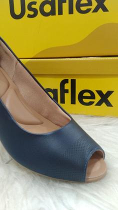 Imagem de Peep Toe Usaflex com Laser em couro Q6697