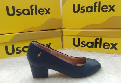 Imagem de Peep Toe Usaflex com Laser em couro Q6697