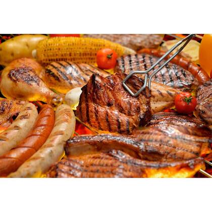 Imagem de Pegador Alimentos Pinça Churrasco Carne Culinaria Inox 30cm