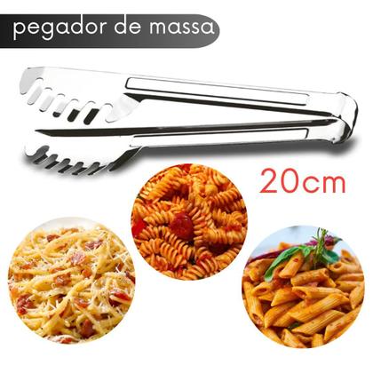 Imagem de Pegador de Massa Salada Carne 20cm Inox Kit 3 Peças