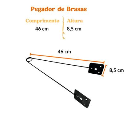 Imagem de Pegador Pinça De Carvão E Brasas Para Churrasqueira E Forno Aço Carbono