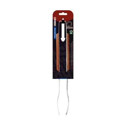 Imagem de Pegador Tramontina Churrasco Inox e Madeira 47 cm
