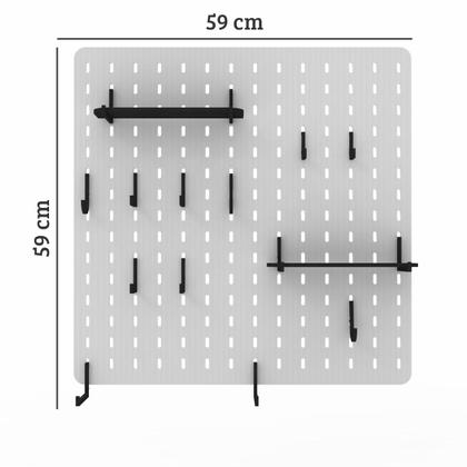 Imagem de Pegboard Mdf Organizador Setup Gamer Home Office Branco Med