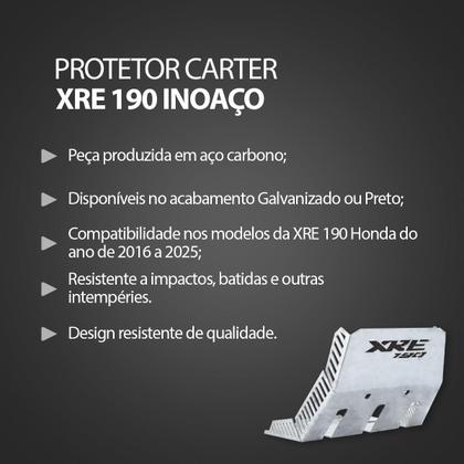 Imagem de Peito de Aço Proteção Cárter XRE 190 Honda Visual Esportivo Compatibilidade 2016 a 2025