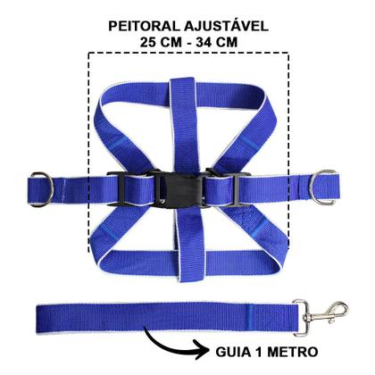 Imagem de Peitoral Coleira Com Guia Resistente Para Cachorros de Grande Porte