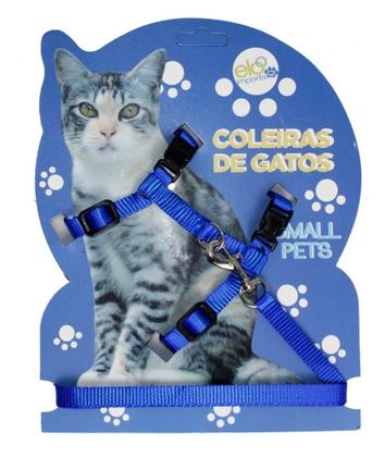 Imagem de Peitoral Com Guia Para Gatos Pet Ajustável-Cores Sortidas