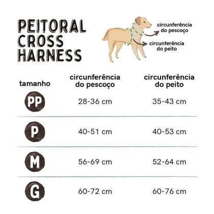 Imagem de Peitoral Reflexivo Cross Harness P amarelo para cachorro mimo PP304