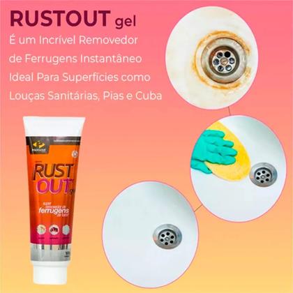Imagem de PEK RUSTOUT GEL - REMOVEDOR DE FERRUGENS PARA TODOS TIPOS DE SUPERFÍCIES - PISOCLEAN - 100g