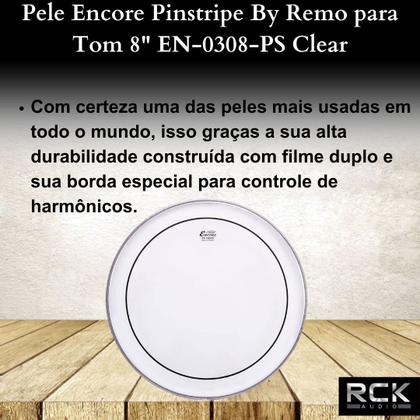 Imagem de Pele Encore Pinstripe By Remo para Tom 8" EN-0308-PS Clear