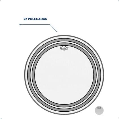 Imagem de Pele P/ Bumbo 22 Pol Powersonic Transparente filme duplo Pw-1322-00 Remo 10506