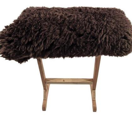 Imagem de Pelego Marrom Pele De Carneiro/Ovelha Escovado Montaria e Decoração