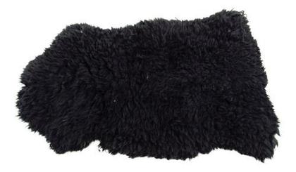 Imagem de Pelego Preto De Carneiro Luxo Escovado Para Montaria e Decoração