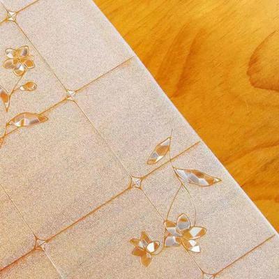 Imagem de Pelicula 3D Eletrostatica PVC Vinil Vidro Janela Quadriculado com Flores