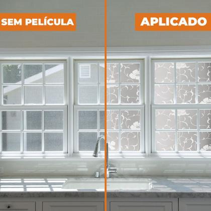 Imagem de Pelicula Adesiva Eletrostatica para Janela de Vidro Jateado Ramos 120x150cm