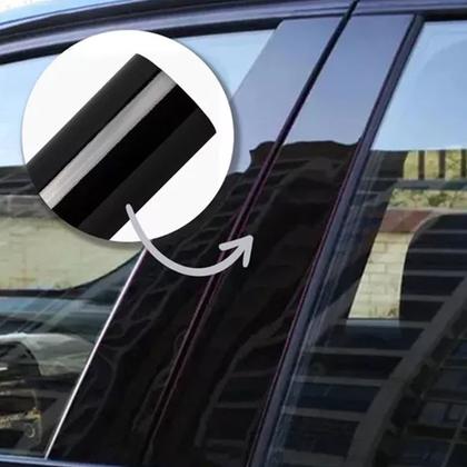 Imagem de Película Black Piano Vinil Adesivo Preto Ultra Brilhante P/ Envelopamento Carro Mesa Moto Geladeira