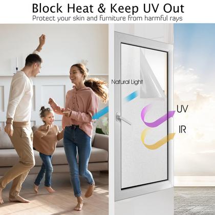 Imagem de Película de privacidade para janelas HIDBEA Frosted Heat Control UV Blocking