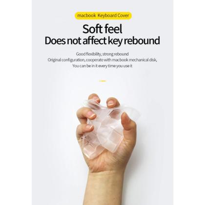 Imagem de Película Protetora de Teclado Compatível Com Macbook Pro 13 15 Touch A1706 A2159 A1707 Preta