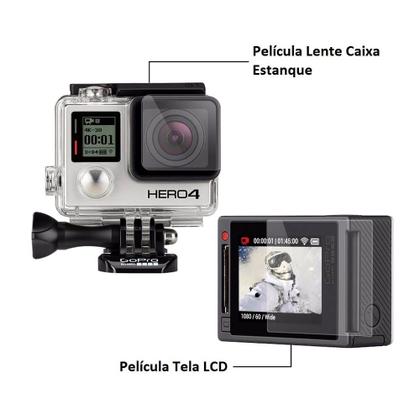 Imagem de Películas para Lente Caixa Estanque e Tela Lcd GoPro Hero 4 Silver