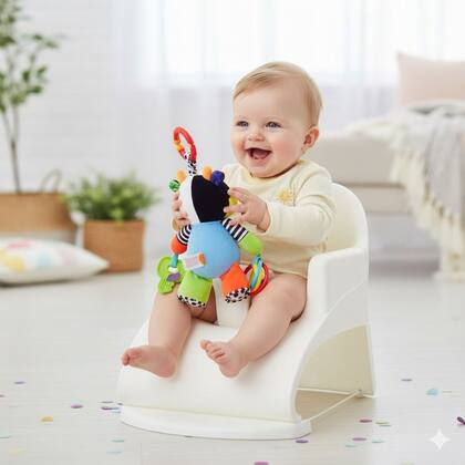 Imagem de Pelúcia Atividades para Bebês Bichos Coloridos Treme Mordedor Sons BUBA Baby