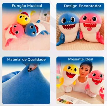 Imagem de Pelúcia Baby Shark - Kit com 3 - 25 cm