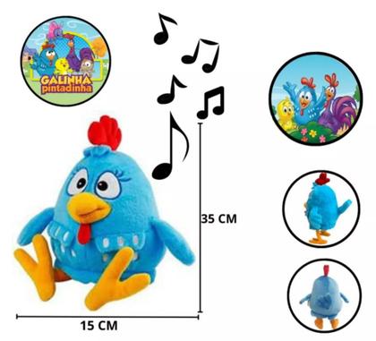 Imagem de Pelucia Bordada 35cm Musical Fofinha Galinha