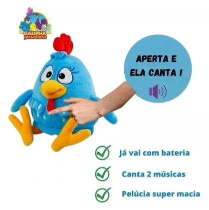 Imagem de Pelucia Bordada 35cm Musical Fofinha Galinha