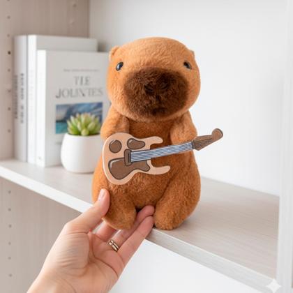 Imagem de Pelúcia Capivara Infantil Presente Fofo Brinquedo Interativo Macio Marrom