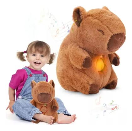 Imagem de Pelúcia Capivara Musical com Luz Noturna  Sono Tranquilo e Aconchego Garantido!