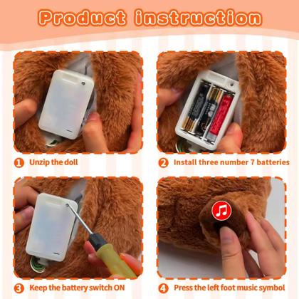 Imagem de Pelúcia Capivara Musical com Luz Noturna  Sono Tranquilo e Aconchego Garantido!