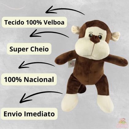 Imagem de Pelúcia De Animais Safari Macaco Bichinhos ParaCriança 25cm Bebe Presente Menina Menino Brinquedo