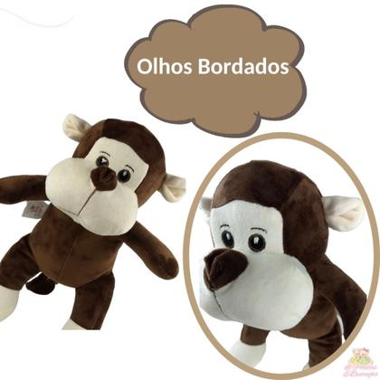 Imagem de Pelúcia De Animais Safari Macaco Bichinhos ParaCriança 25cm Bebe Presente Menina Menino Brinquedo