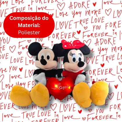 Imagem de Pelúcia Disney Mickey e Minnie Dia dos Namorados Multikids - BR2429