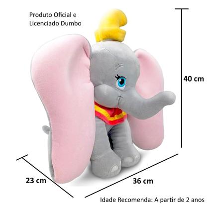 Imagem de Pelúcia do Dumbo 40cm Elefante Original do Filme da Disney