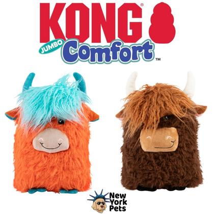 Imagem de Pelucia Kong Highland Comfort Jumbo Brinquedo Vaca Para Cachorro X-grande - Laranja