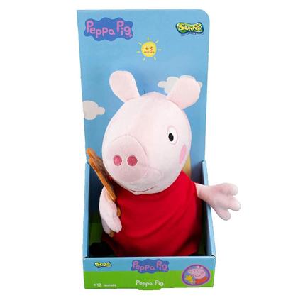 Imagem de Pelúcia Peppa Pig Original 25cm com Ursinho Teddy Sunny Brinquedos