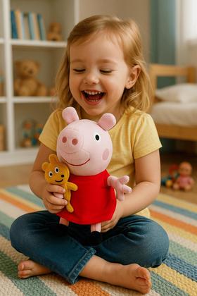 Imagem de Pelúcia Peppa Pig Original 25cm com Ursinho Teddy Sunny Brinquedos