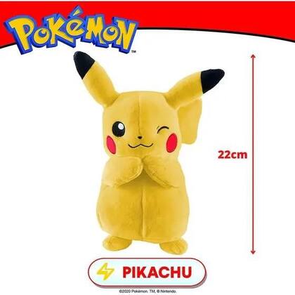 Imagem de Pelúcia Pokémon 22cm Pikachu Original SUNNY