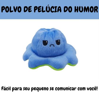 Imagem de Pelúcia Polvo Verde e Azul - Macio e Reversível para Crianças