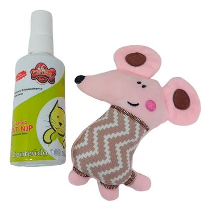Imagem de Pelúcia Ratinho com Catnip mais Catnip Líquido Spray 100ml