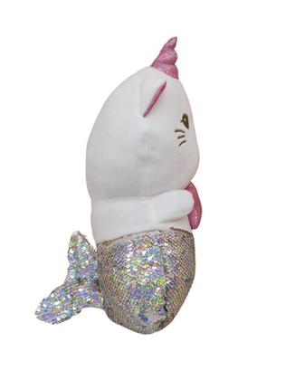 Imagem de Pelúcia Sereia De Gato Branco com Lantejoulas