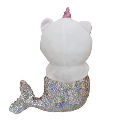 Imagem de Pelúcia Sereia De Gato Branco com Lantejoulas