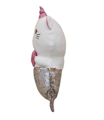 Imagem de Pelúcia Sereia De Gato Branco com Lantejoulas