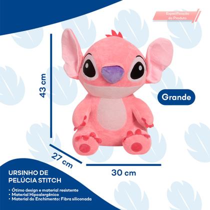 Imagem de Pelúcia Stitch Angel Infantil Antialérgica Ursinho Fofo