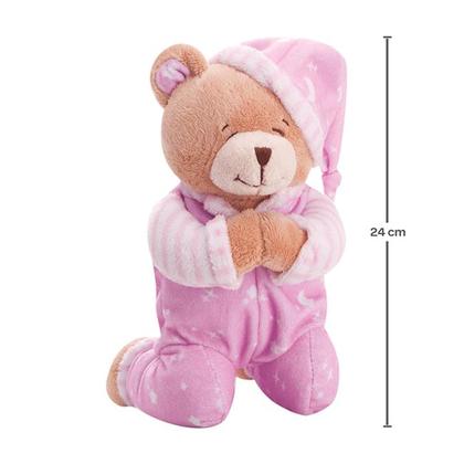 Imagem de Pelúcia Ursinho Que Reza Oração Rosa 25cm Anjinho da Guarda - Buba