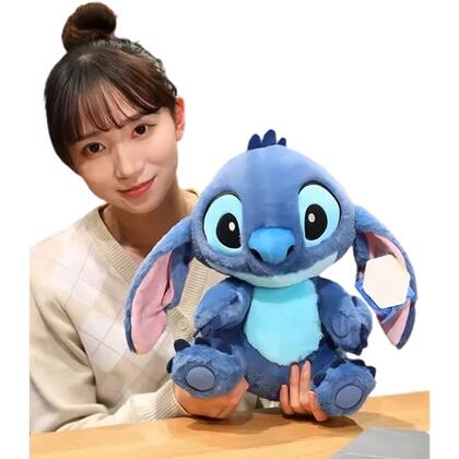 Imagem de Pelúcia Urso Stitch Peludinho Premium 35 Cm Encantadora Azul-escuro