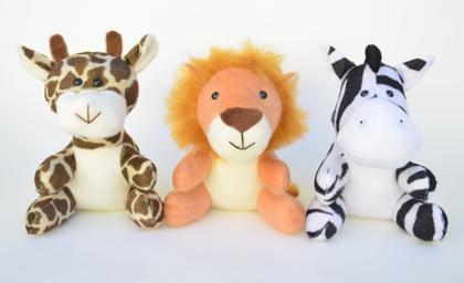 Imagem de Pelúcias bichinhos de safári floresta selva leão girafa elefante macaco onça zebra