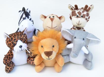 Imagem de Pelúcias bichinhos de safári floresta selva leão girafa elefante macaco onça zebra