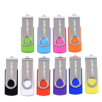 Imagem de Pen Drive USB Rotativo Colorido - 8GB a 128GB - Com Clip