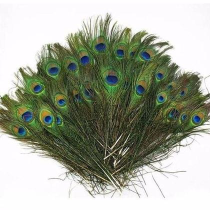 Imagem de Penas De Pavão Para Artesanato E Decoração 25-30 cm - 20 Pcs